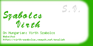 szabolcs virth business card